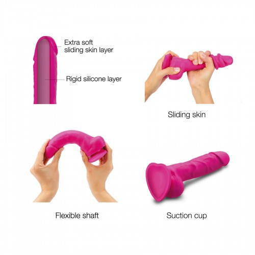 Реалістичний фалоімітатор Strap-On-Me Sliding Skin Realistic Dildo Fuchsia - S, ефект рухливої шкіри в інтернет супермаркеті PbayMarket!