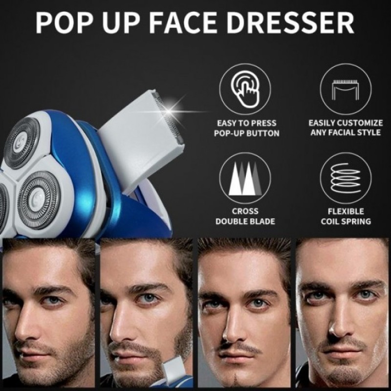 Акумуляторна вологостійка чоловіча електробритва з плаваючими ножами Dsp 60081 (49241)