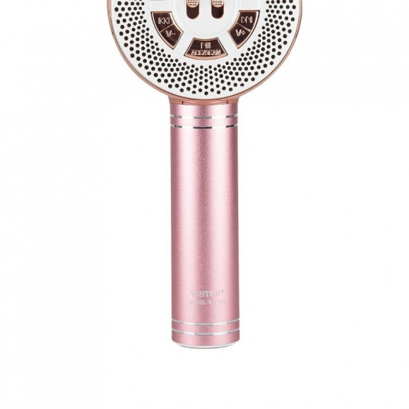 Дитячий мікрофон Wster з функцією караоке USB, microSD, AUX, Bluetooth WS 669 Рожевий із золотим