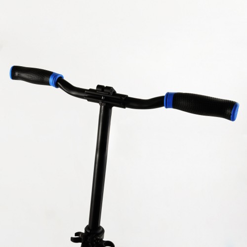Двоколісний самокат Best Scooter складаний амортизатор стоп сигнал 100 кг Black and blue (105431)