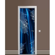 Наклейка на двері Zatarga «Роса на павиче пір'я» 650х2000 мм вінілова 3Д наклейка декор самоклеюча