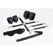 Набір для БДСМ 5 в 1 Feral Feelings BDSM Kit 5 Black, наручники, поножі, хрестовина, маска, падл