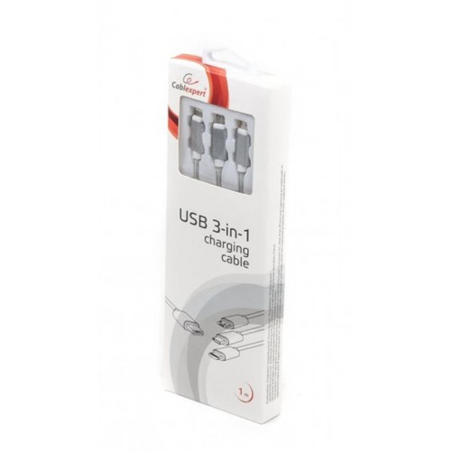Кабель Cablexpert USB BM - Lightning/MicroUSB/USBType-C, 1м Сріблястий (CC-USB2-AM31-1M-S) в інтернет супермаркеті PbayMarket!