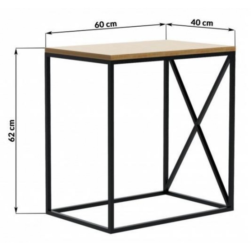 Консоль для дому в стилі Loft NS-335 650x600x400 мм Черный