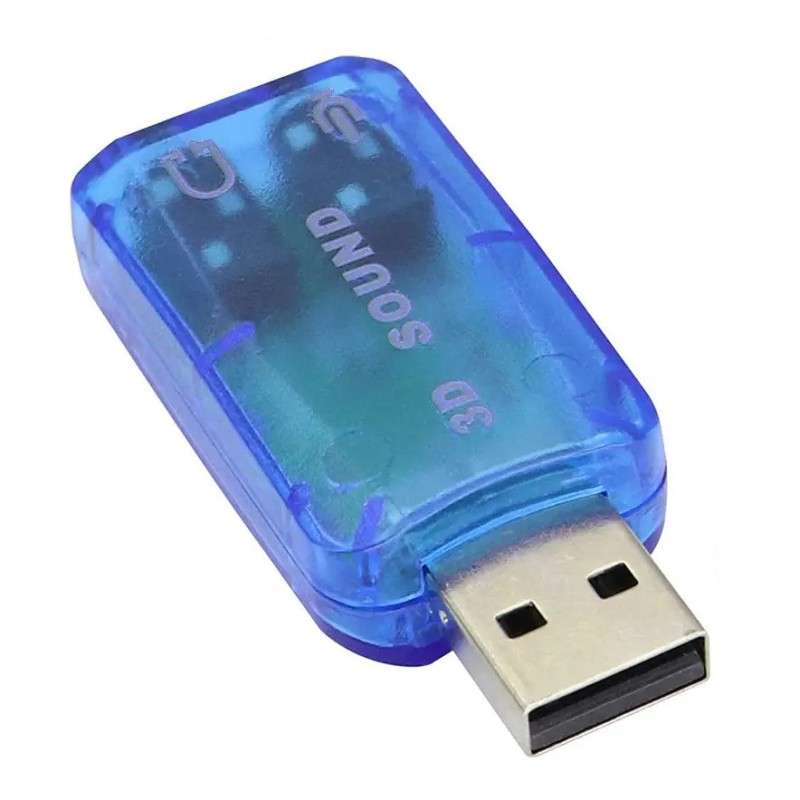 Звукова карта RIAS 3D Sound card зовнішня USB 5.1 Blue (3_01122)