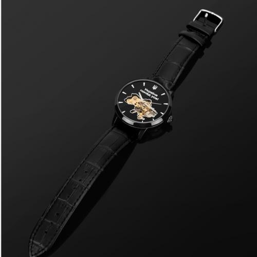 Наручний годинник чоловічий BESTA Skeleton UA Black Чорний (3121)