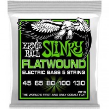 Струни для бас-гітари Ernie Ball 2816 Regular Cobalt Slinky Flatwound Bass 5-Strings 45/130