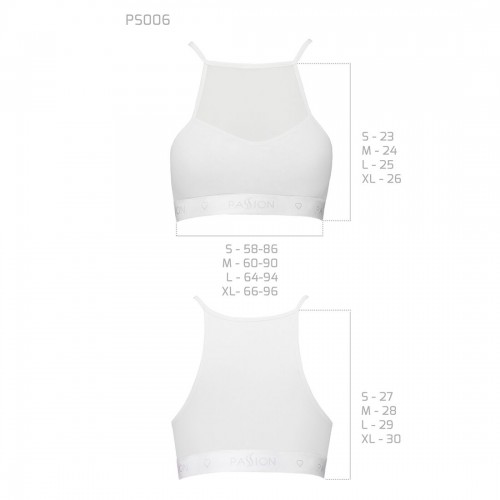 Спортивний топ з прозорою вставкою Passion PS006 TOP white, size L в інтернет супермаркеті PbayMarket!