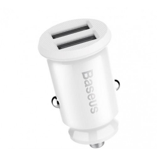 Автомобільний зарядний пристрій Baseus С8-K Grain Mini Smart Car Charger 3.1A 2хUSB White (651162372) Автомобільний зарядний пристрій Baseus С8-K Grain Mini Smart Car Charger 3.1A 2хUSB White (651162372)