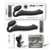 Безремінний страпон з вібрацією Strap-On-Me Vibrating Black L, діаметр 3,7см, пульт ДК, регульований в інтернет супермаркеті PbayMarket!