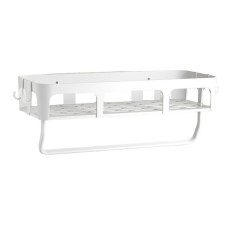 Настінна полиця для зберігання у ванній з тримачем для рушників ANbeauty Біла (AN0103402)