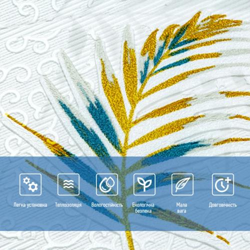 Панель стінова 3D 700х770х4мм папороть на білому тлі (D) Sticker Wall SW-00001981 Панель стінова 3D 700х770х4мм папороть на білому тлі (D) Sticker Wall SW-00001981