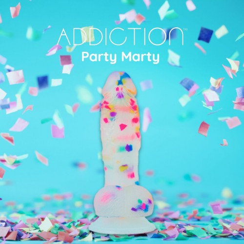 Фалоімітатор з конфетті ADDICTION - PARTY MARTY 7.5″ - FROST & CONFETTI, 19 см, силікон в інтернет супермаркеті PbayMarket!