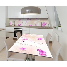 Наклейка 3Д вінілова на стіл Zatarga «Лілова самота» 650х1200 мм для будинків, квартир, столів, кав'ярень,