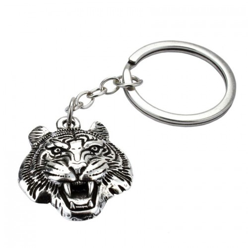 Брелок тигр Netsuke Метал Об'ємне зображення 8х2.4х0.2 см Срібний (26966) в інтернет супермаркеті PbayMarket!