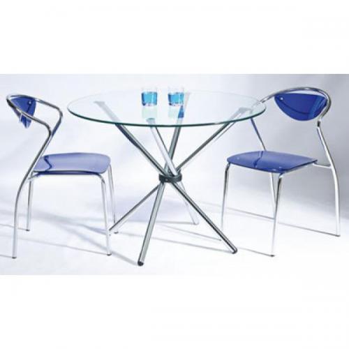 Стіл обідній круглий SDM Тог скло 10 мм 90 см Хром (74678)
