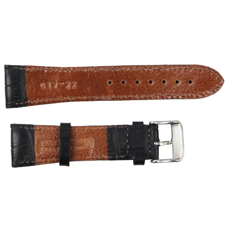 Ремінець для годинника шкіряний Mykhail Ikhtyar ширина 22 мм Чорний (S617-22S Black)