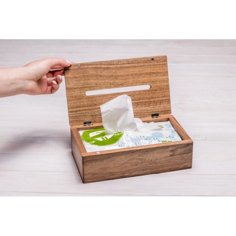 Серветниця з горіха з кришкою ecoWalnut 236х136x75 мм