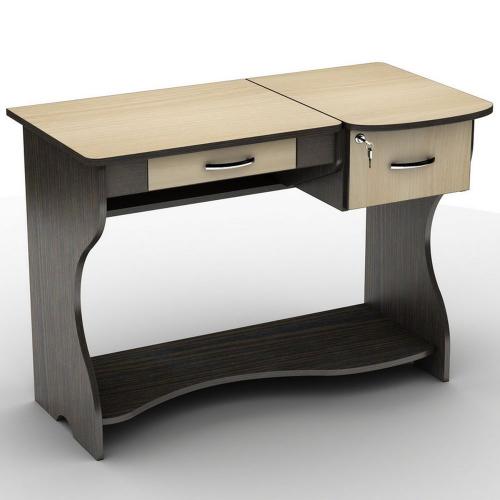 Стіл комп'ютерний Тиса Мебель СУ-5 Венге Молочний 750x570x1060 мм Стіл комп'ютерний Тиса Мебель СУ-5 Венге Молочний 750x570x1060 мм