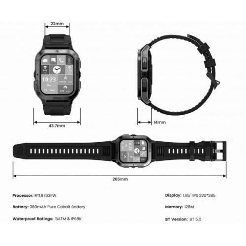 Смарт-годинник тактичний Kospet Tank M2 Original Black  (KTM0002B)