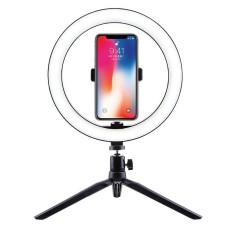 Селфі кільце світлодіодне на штативі з тримачем для телефону Selfie ring light, діаметром 26 см, 3 кольори підсвічування