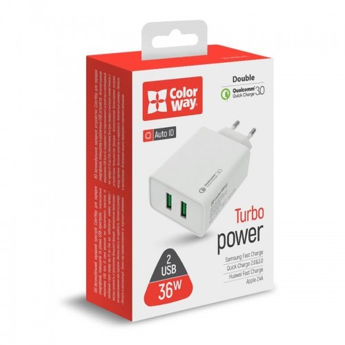 Зарядний пристрій ColorWay QC3.0 (2USBx3A) White (CW-CHS017Q-WT) в інтернет супермаркеті PbayMarket!