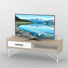 Тумба під телевізор Тиса Мебель ТВ-309 Дуб сонома Білий 60x44x140 см