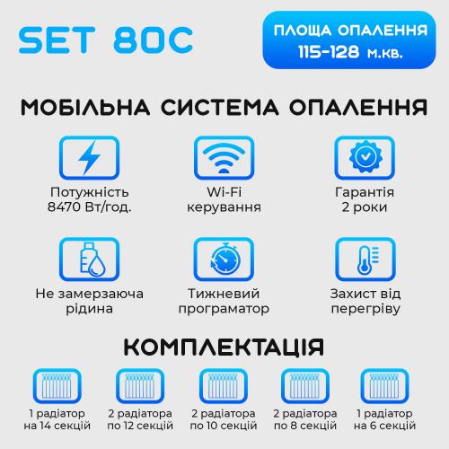 Розумна мобільна система опалення електрична ELECTRO SET 80C WI-FI 8470 Вт в інтернет супермаркеті PbayMarket!