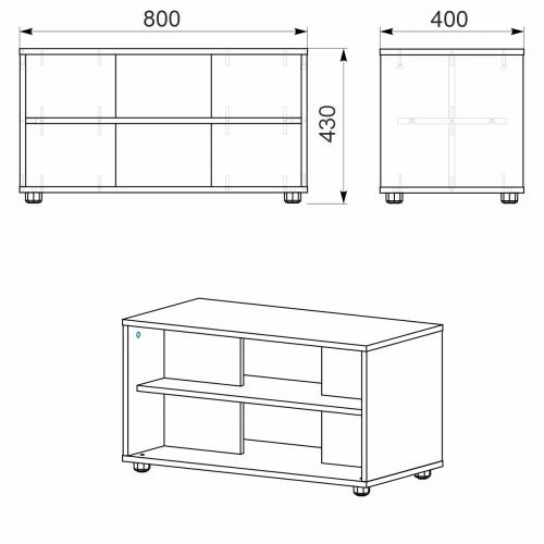 Стіл журнальний МГ-8 тумба-1 Компаніт Бук (80х40х43 см) Стіл журнальний МГ-8 тумба-1 Компаніт Бук (80х40х43 см)
