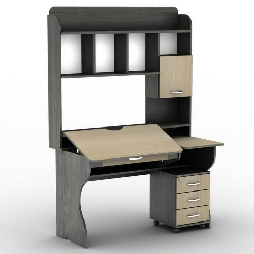 Стіл комп'ютерний Тиса Мебель СУ-9 Венге Молочний 1880x680x1300 мм Стіл комп'ютерний Тиса Мебель СУ-9 Венге Молочний 1880x680x1300 мм