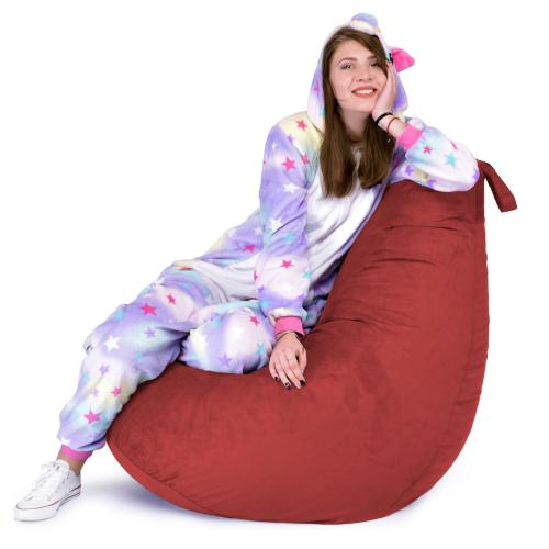 Крісло Мішок Груша Замша 120х85 Студія Комфорту Стандарт бордовий Крісло Мішок Груша Замша 120х85 Студія Комфорту Стандарт бордовий