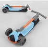 Самокат триколісний Best Scooter складане алюмінієве кермо, 3 колеса PU зі світлом Blue/Orange (102032)