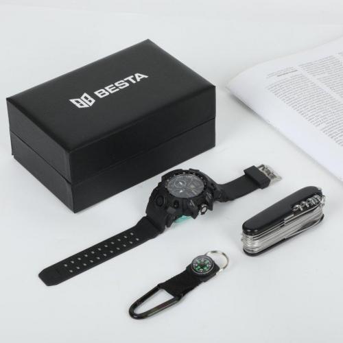 Годинник чоловічий наручний з компасом BESTA Box Peremoga Set Чорний (2446136759) Годинник чоловічий наручний з компасом BESTA Box Peremoga Set Чорний (2446136759)