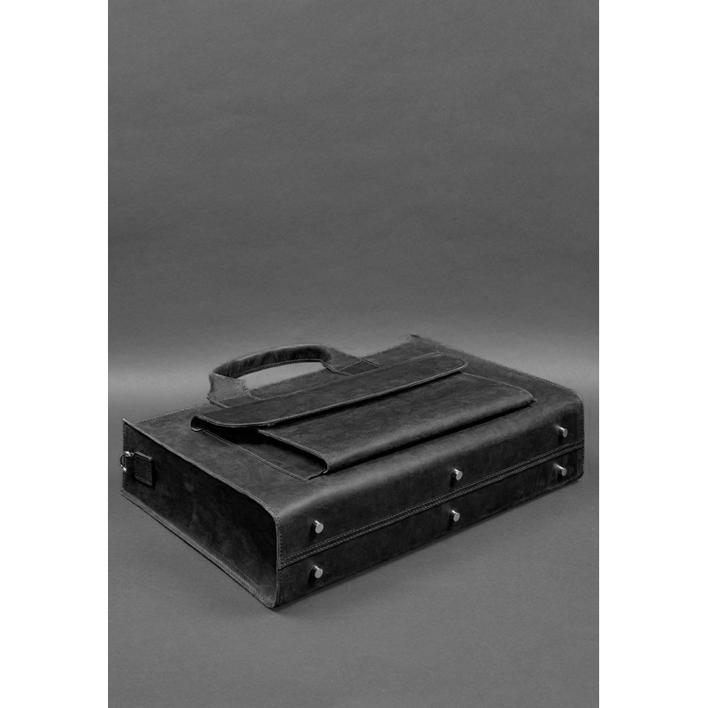 Шкіряна сумка для ноутбука та документів Універсальна синя Crazy Horse BlankNote