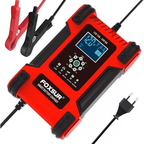 Зарядний пристрій Foxsur 12V 12A - 24V 6A для заряджання та ремонту акумуляторів (FBC122412D)