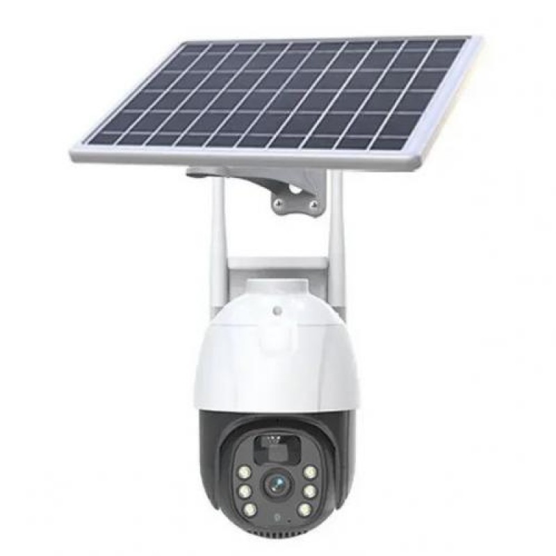 IP камера відеоспостереження RIAS TP8 (v380Pro APP) Wi-Fi 2MP вулична із сонячною панеллю White