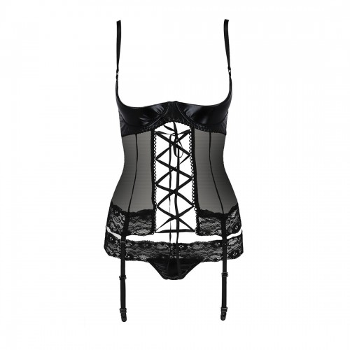 Корсет з відкритими грудьми NORTH CORSET black S/M - Passion Exclusive, пажі, трусики, шнурівка в інтернет супермаркеті PbayMarket!