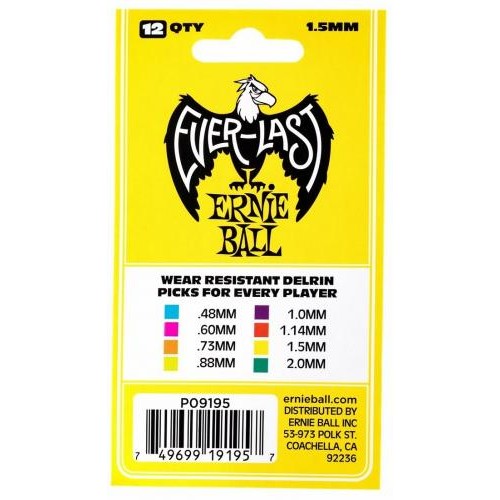 Медіатори Ernie Ball 9195 Yellow Everlast Guitar Player's Pack 1.5 mm (12 шт.) Медіатори Ernie Ball 9195 Yellow Everlast Guitar Player's Pack 1.5 mm (12 шт.)