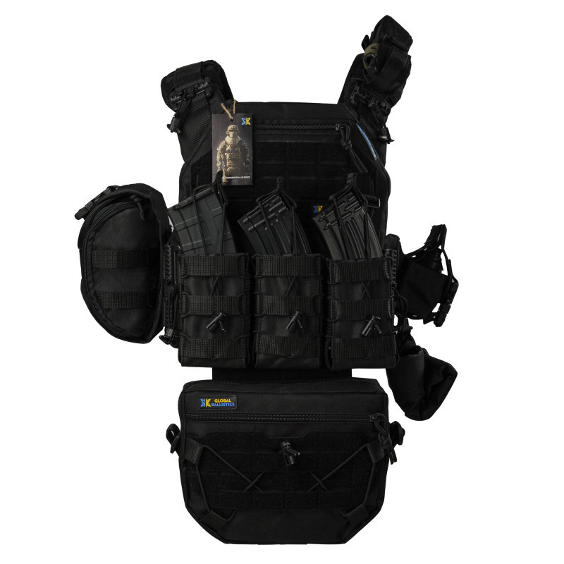 Плитоноска тактична зі швидким скиданням з підсумками No Brand Warmor Gen.3 Pro Max One Size Чорний (2396522337)