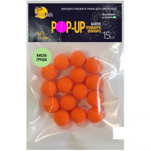 Бойли плаваючі Флюоро SunFish Pop-Up Кисла груша / 10 мм / 15 шт (SF201690) в інтернет супермаркеті PbayMarket!