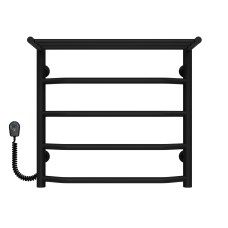 Рушникосушарка електрична Трапеція з полицею П5 500х500 Deffi Чорний EF16 (C.TP.50.50.5.E.B.L.5)