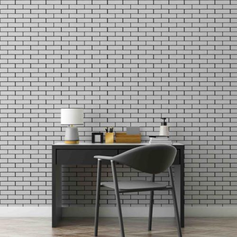 Самоклеюча декоративна 3D панель цегла контраст біло-чорна Loft Expert 680x680x4 мм