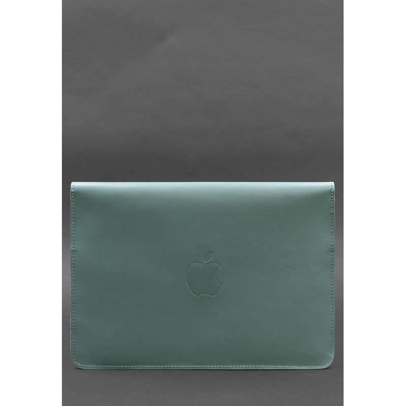 Шкіряний чохол-конверт на магнітах для MacBook 16 дюйм Бірюзовий BlankNote