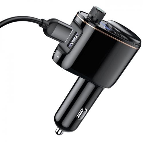 FM трансмітер модулятор Baseus Lokomotive S-06 Bluetooth з функцією зарядки 2хUSB (63814329) FM трансмітер модулятор Baseus Lokomotive S-06 Bluetooth з функцією зарядки 2хUSB (63814329)