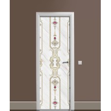 Наклейка на двері Zatarga «Візерунки старої Англії» 650х2000 мм вінілова 3Д наклейка декор самоклеюча