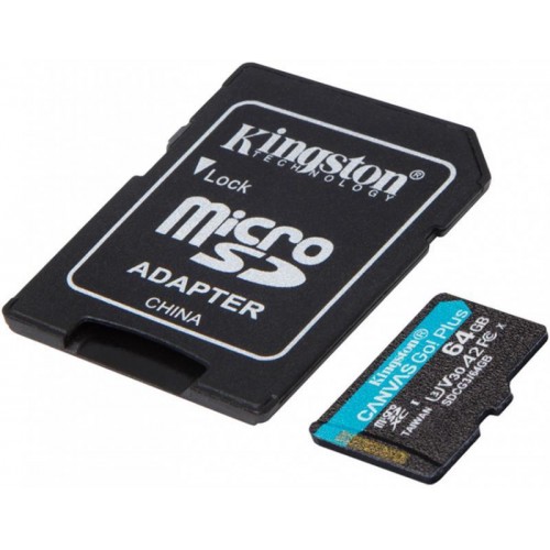 Карта пам'яті MicroSDXC 64GB UHS-I/U3 Class 10 Kingston Canvas Go! Plus R170/W70MB/s + SD-адаптер (SDCG3/64GB) в інтернет супермаркеті PbayMarket!