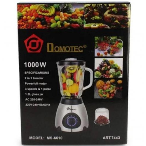 Блендер Domotec MS-6610 1.5 л 1000 Вт сріблястий