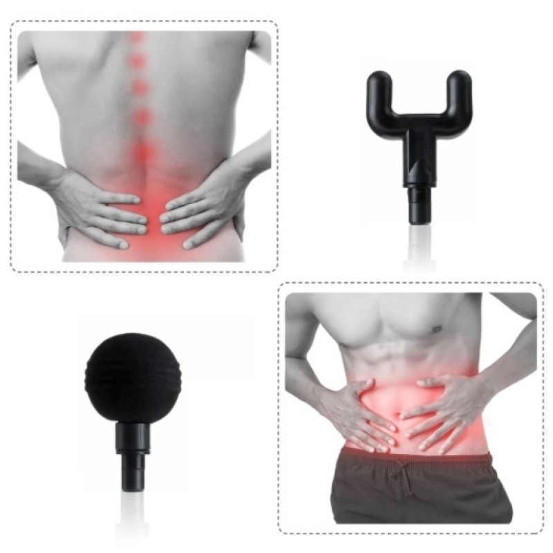 Масажер Для Тіла М'язовий Fascial Gun 320 Масажний Ударний Пістолет Сірий