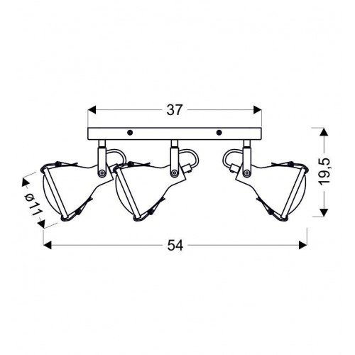 Спот Candellux Crodo 54x19 см Сірий (93-71125) Спот Candellux Crodo 54x19 см Сірий (93-71125)