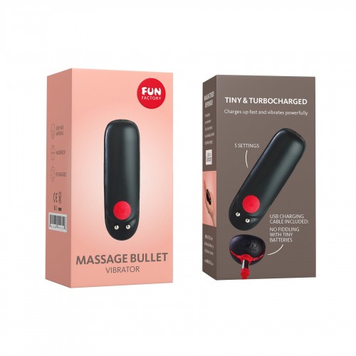 Віброкуля Fun Factory Massage BULLET, чорна, діаметр 2,5 см, 3 швидкості, 3 малюнки вібрації Віброкуля Fun Factory Massage BULLET, чорна, діаметр 2,5 см, 3 швидкості, 3 малюнки вібрації